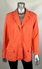 Chicos Ponte Blazer Patricia 3 Solid Komodo Coral Button front Collar New