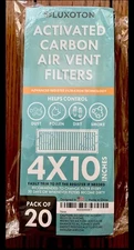 Activated Carbon Air Vent Filters for Home-20 Pieces 4" x 10" Floor Vent Luxoton