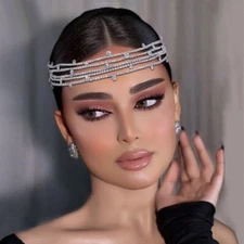 Clear Crystal Hair Head Band Accessories Bridal Wedding Tiara Crowm For Women