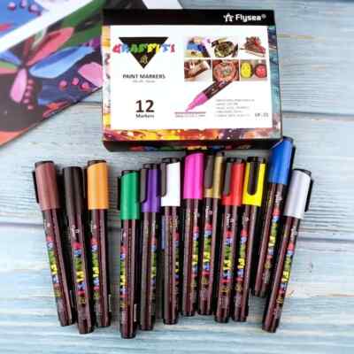 Malstifte 12 Farben (2,5 mm) Malstift Set Steine Malen Weihnachtsgeschenk
