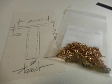 100 Gold Plated PCB Eyelets with Brass Washers Dimensions Shown