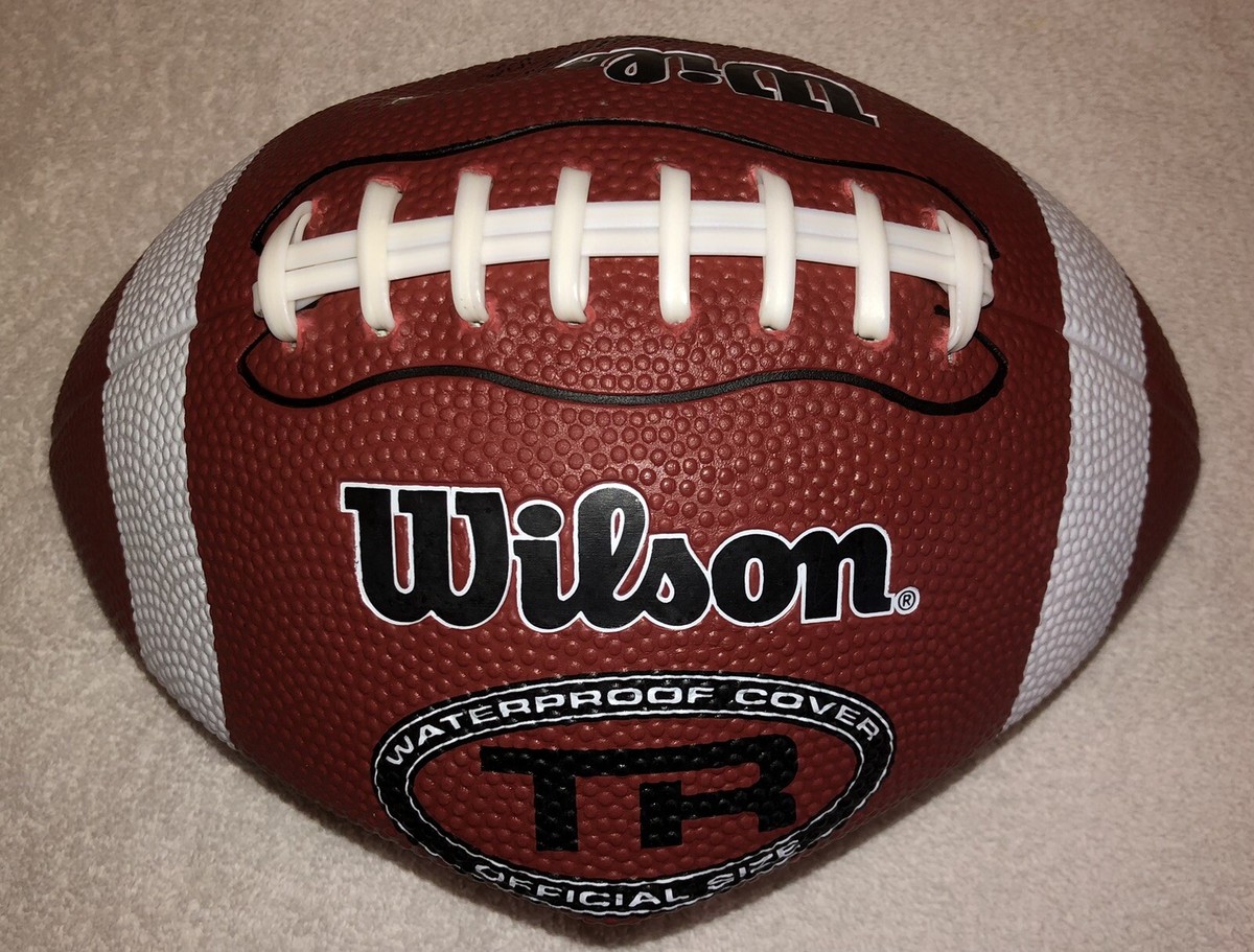 New Wilson TR Waterproof Football Official Size Brown/White Ships