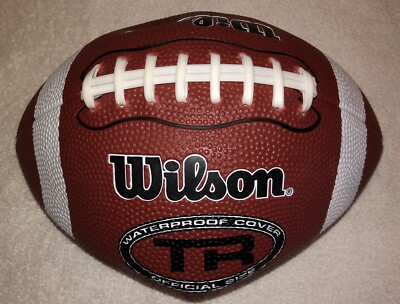 New Wilson TR Waterproof Football Official Size Brown/White Ships