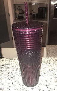 starbucks burgundy grid tumbler