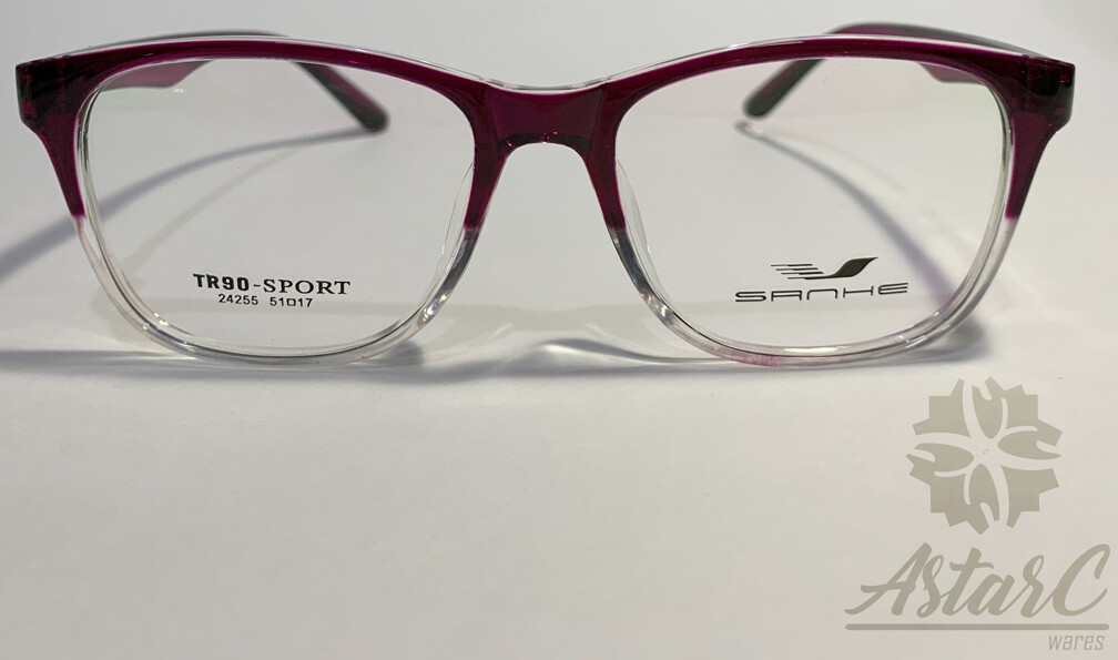 Sanhe Purple Clear Unisex Clear Lens Eyeglasses Frame/TR90/UVProtect/Men/Women 