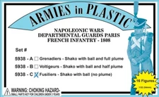 ARMIES IN PLASTIC 5938-C NAPOLEONIC WARS DEPARTMENTAL GUARDS FRENCH FUSILIERS