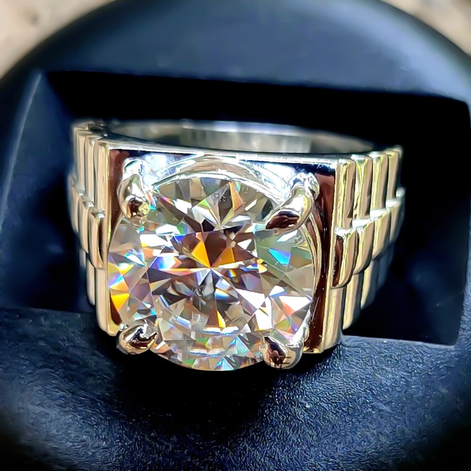 7.25 Ct F VS1 Certified Diamond Excellent Round Cut Solitaire Diamond Ring