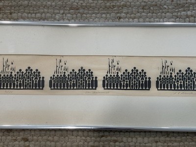 Vintage Art Graphic Lino Susan F. Bloostein, Title: The Halacaust