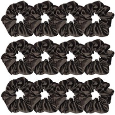 12 Pcs Satin Silk Scrunchies - Soft Hair Ties, Fashion Bands, Bows, Ropes, El...