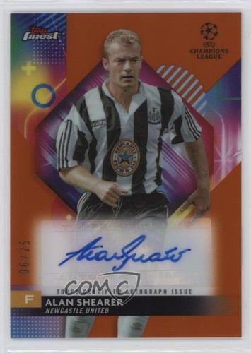 Alan Shearer [Orange Refractor] #A-AS 2023 Topps Finest UEFA Club Autograph card