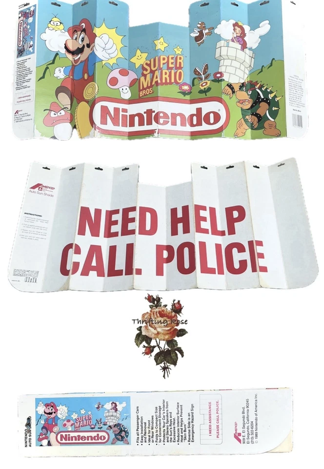 1989 Super Mario Brothers Sun Shade Rare Retro Gaming Memorabilia - Image 3 of 3