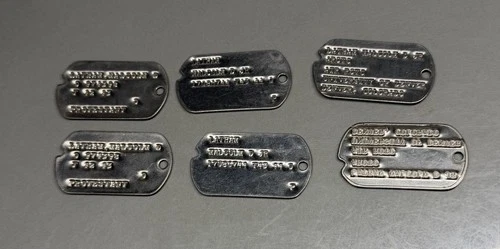 Vintage Ww2 Dog Tags ~  Military And ROTC  ~ Lot Of 6 ~ Same Person