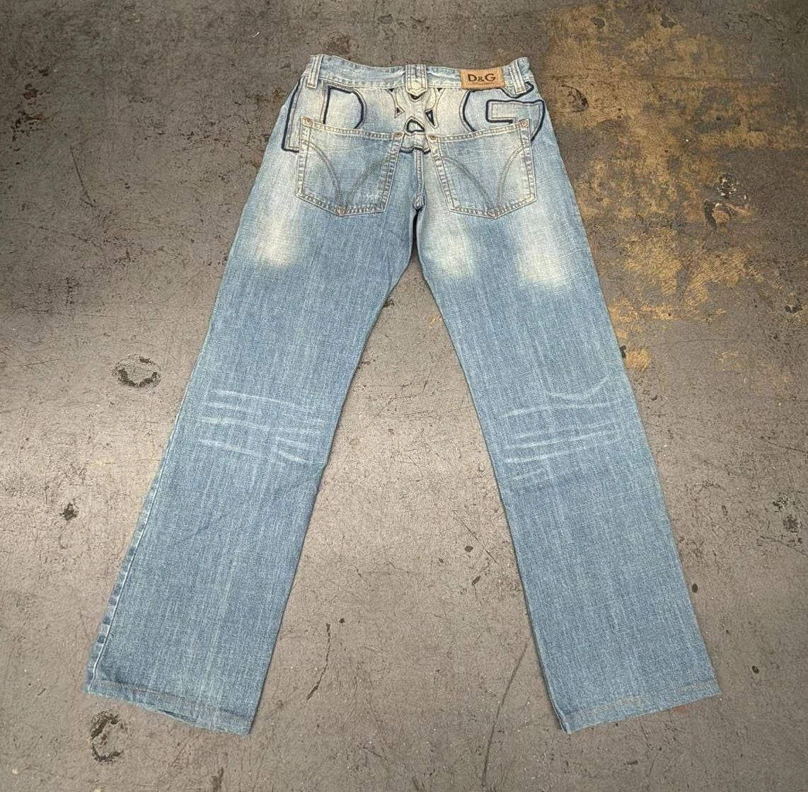パンツ 00s D&G Bleach Wash Logo Denim Jeans y2k パンツ 00s D&G