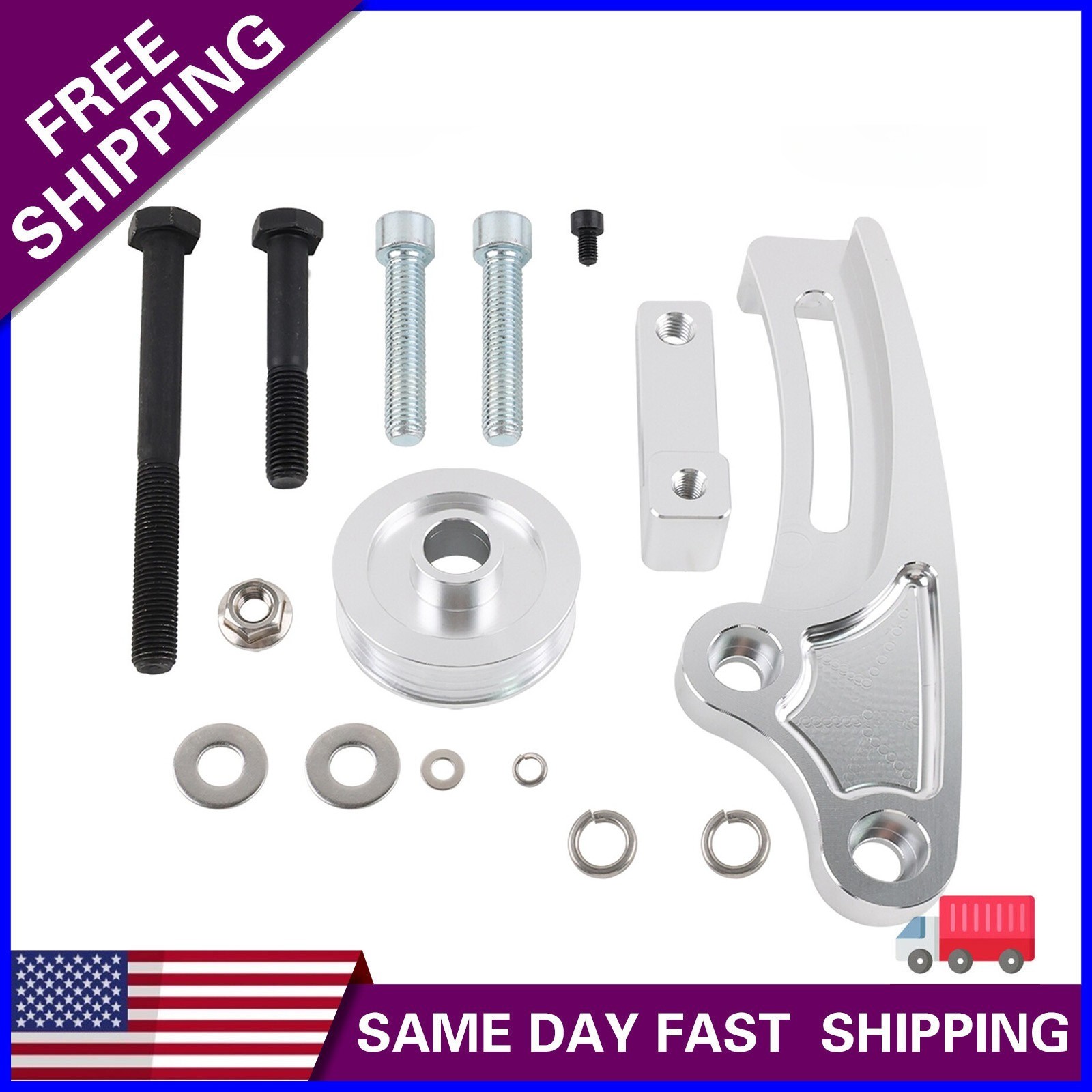 Alternator Bracket Conversion Kit For Nissan LS1 RB RB25 RB26 GM RB20 Silver New