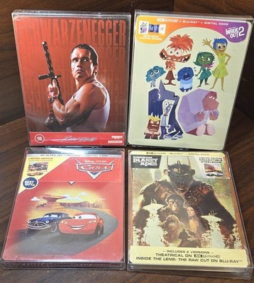 Raw Deal / Cars / Inside Out 2 / Kingdom of planet of apes Steelbooks (4K)-NEW!