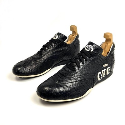 Cesare Paciotti mens  Snake Leather Trainers Black Size Us 8 Eu 42 Made in Italy