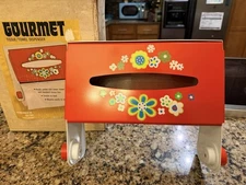 Vintage 70’s Groovy MCM Kromex Tissue and Paper Towel Holder Retro Atomic Era 
