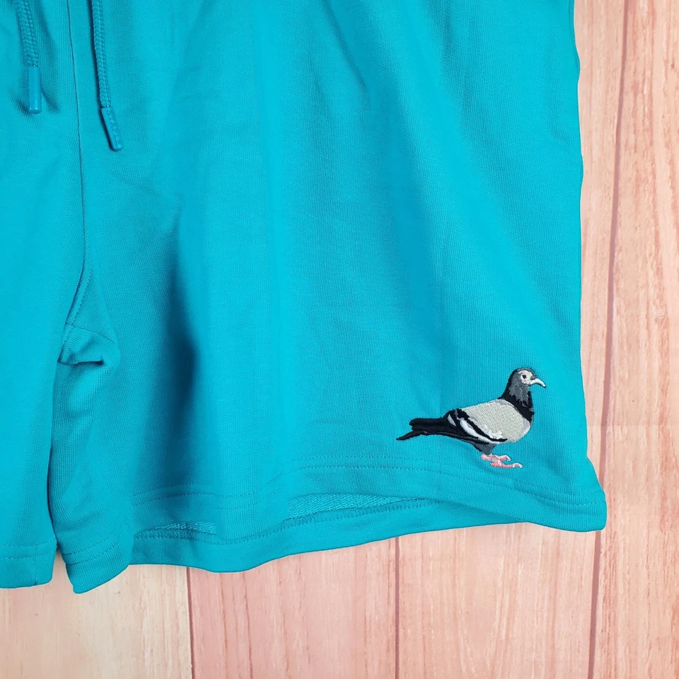 Staple Pigeon Mens Sweat Shorts Sz 3XL Teal Drawstring 80% Cotton Back Pocket - Image 3 of 4