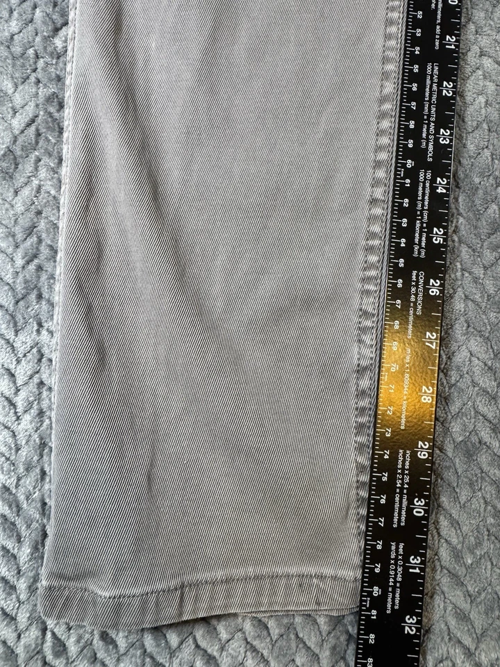 Pantalones Faherty 5 Bolsillos Hombre 32/32 Algodón Orgánico Gris Preppy Playa Exterior Foto 3 de 4