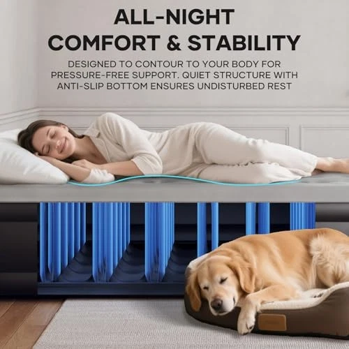 King Size Airbed, Inflatable Mattress, Air Bed with Built in Pump, Blow Up Mattr - Image 2 of 4