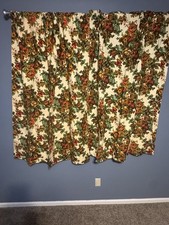 Vintage Curtains Retro MCM Flower Power 60s 70s Green Orange Blue