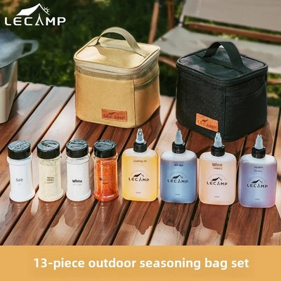Tragbares Kochgeschirr Set Camping Picknick Outdoor Faltbar Gewürz Öl Flaschen