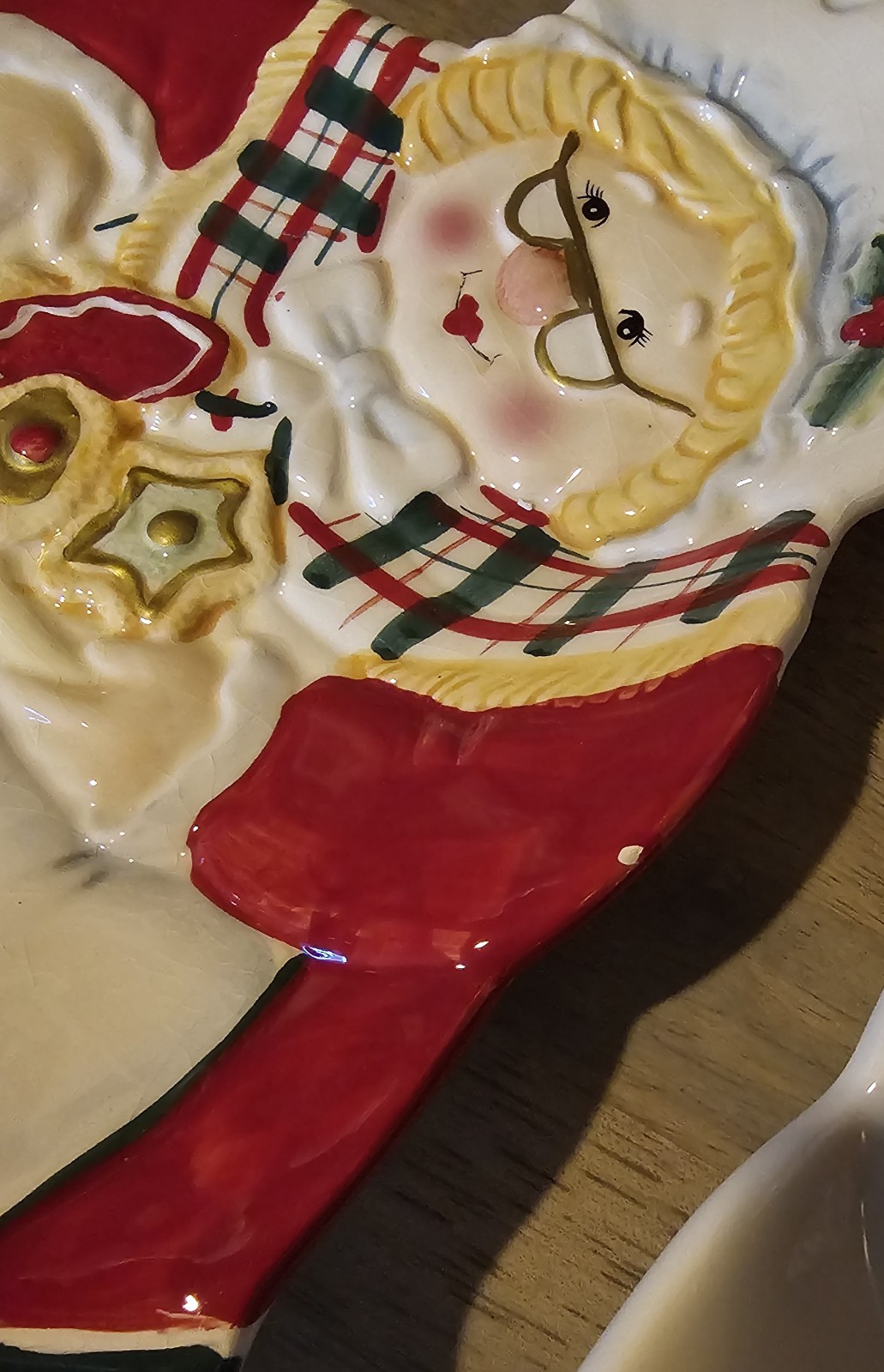Fitz And Floyd Cookie Plates One Snowman And One Mrs Claus