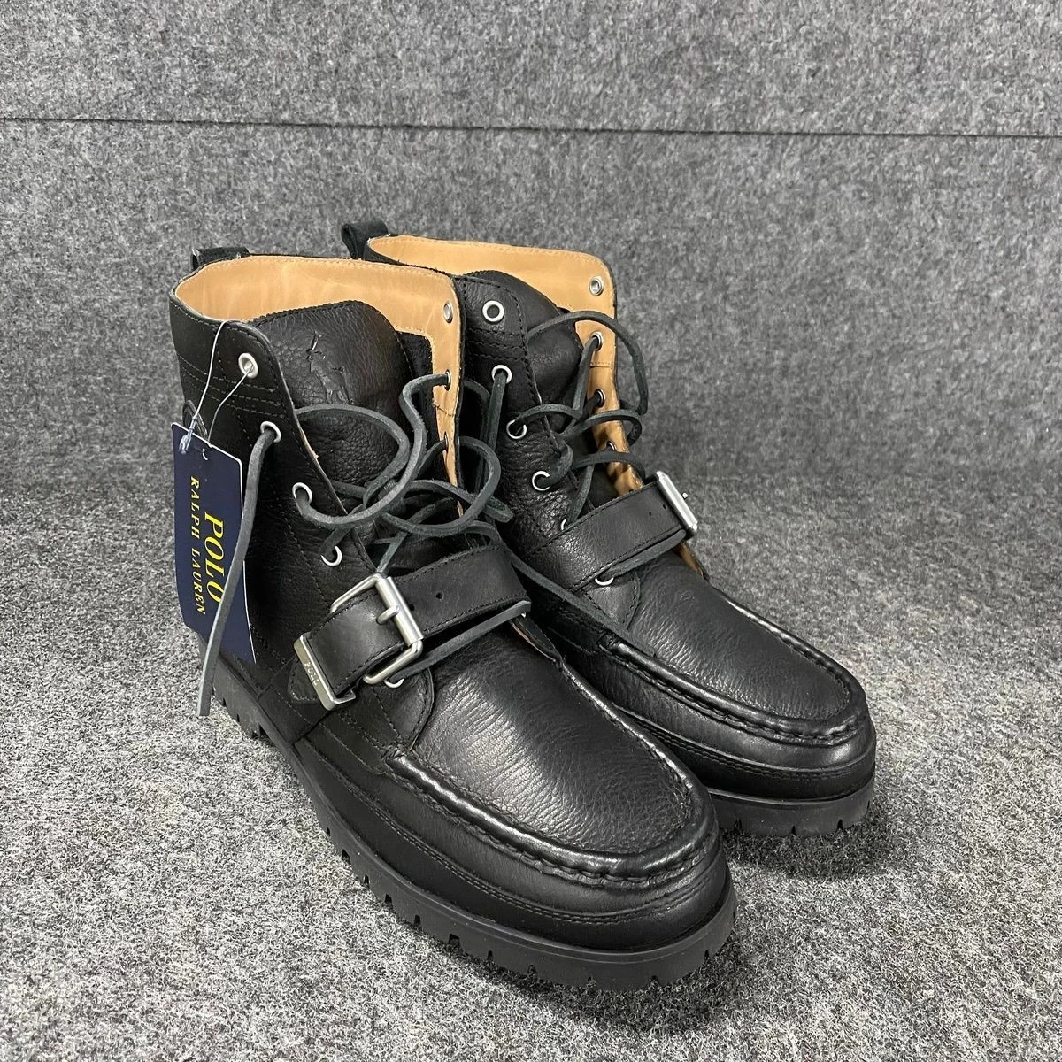 Polo Ralph Lauren男式黑色靴子| eBay