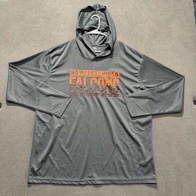 Bowling Green Falcons Shirt Men 3XL Gray Orange Hooded Pullover Lightweight NCAA