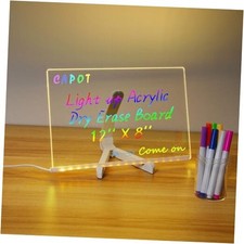 Acrylic Dry Erase Board with Light Clear Light up Dry Erase Board 11.8 X 7.9