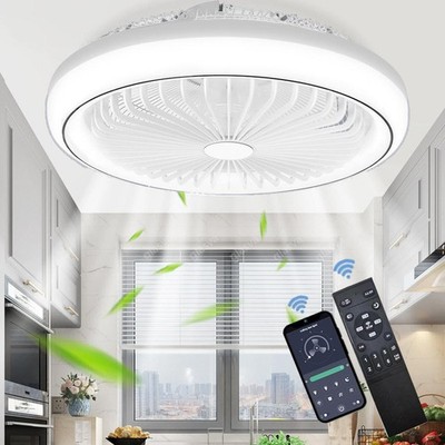 Deckenventilator mit Beleuchtung Wohnzimmer LED Deckenleuchte mit Fernbedienung