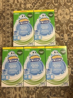 5 Pack Scrubbing Bubbles Flushable Fresh Wand Rain Shower Scent