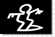 Hui Surf Hawaiian petroglyph Die Cut Sticker Decal 7.5" x5.6" North Shore Hawaii