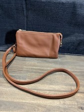 Kedzie Crossbody Brown Vegan Leather Bag Wristlet Adjustable Strap