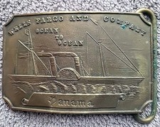 Wells Fargo  Company Ocean to Ocean Belt Buckle Panama Free Shipping Pre Owned