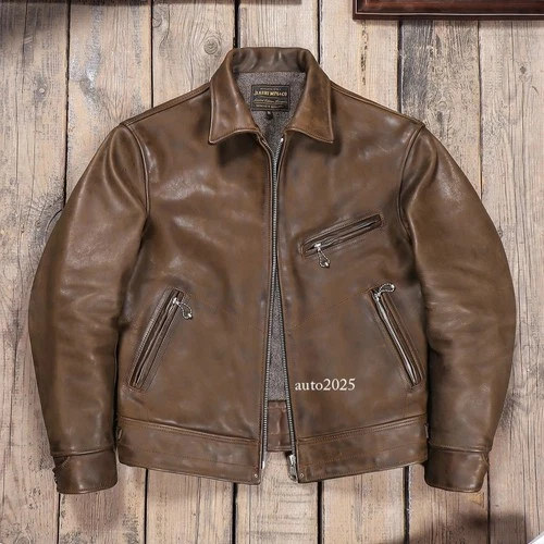 1930s Mullholland Vegetable Tanned Vintage Cowhide Handaged Men's Jacket SIZE 46 - product listing photo