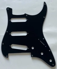 For Fit Fender Strat Floyd Rose Tremolo SSS Style Guitar Pickguard 3 Ply Black