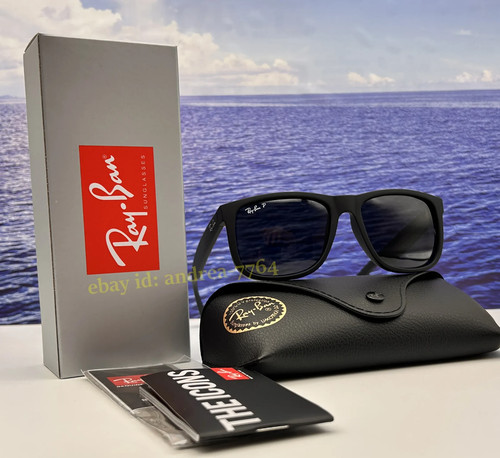 Ray-Ban RB4165 Justin Polarized Sunglasses Matte Black/Grey 100% UV 54mm Classic