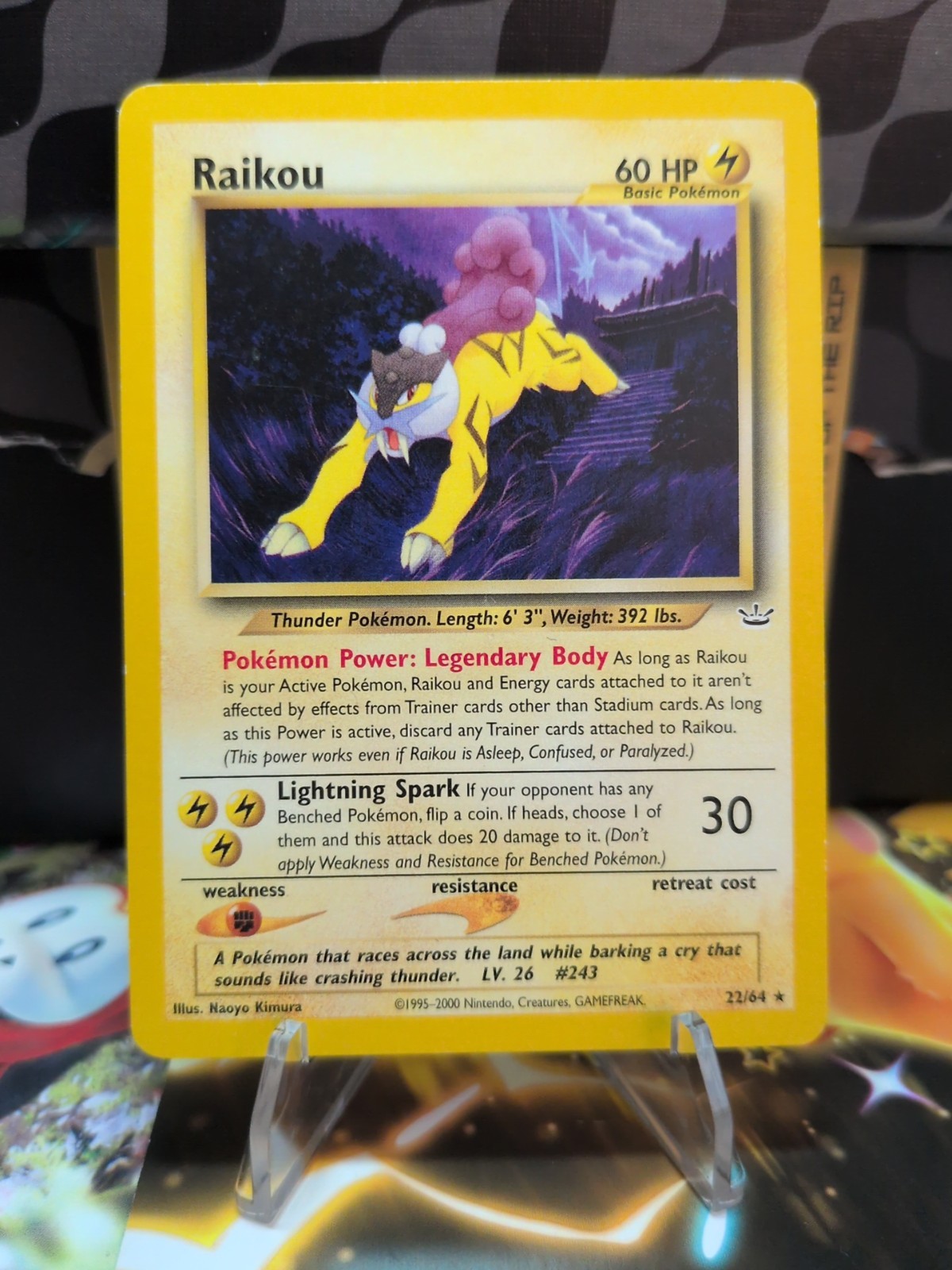Pokemon TCG Neo Revelation Raikou 22/64 Unlimited Non-Holo Rare LP