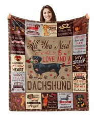 60x50" Dachshund Gifts for Women Men Adults Kids Weiner Dog Lover Blanket