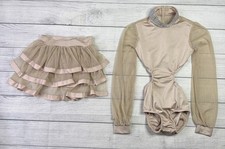 Kelle dance solo costume Pink Blush Starlet leotard Skirt Set MC-Medium Child