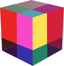 CMY Color Cube, 3.93 inch 100mm Mixing Colorful Acrylic 100mm