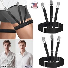 2-4  Upgrade Shirt Stays Men Adjustable Elastic Dress Shirt Garters Holder Strap