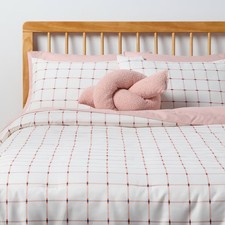 8pc Full/Queen Textured Comforter and Sheet Bedding Set Pink - Room Essentials