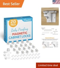 20 Pack Magnetic Cabinet Locks Baby Proofing - Children Proof Cupboard Drawer...