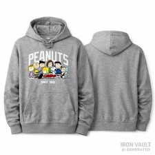 Peanuts Snoopy Gang Men s Medium Gray Pullover Hoodie Since 1950 Graphic