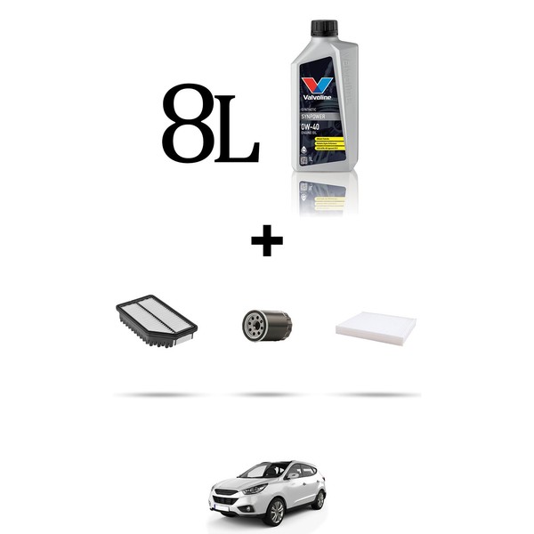 Hoffcar Set Service 3 Filter Und 8L ÖL FüR Hyundai Ix35 2.0 4Wd 116Kw Von 201-image