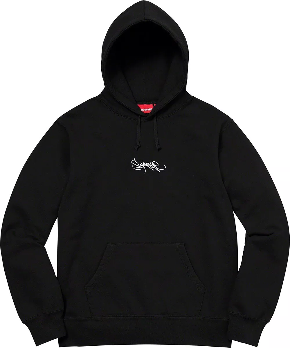 Supreme Tag Logo Hooded Sweatshirt Black