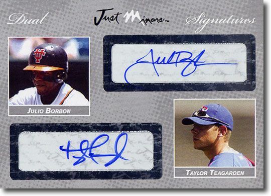 2008 Julio Borbon * Taylor Teagarden * Autograph Rookie SILVER Auto #/25