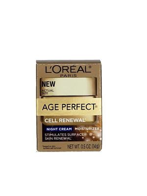 NEW L'Oréal Age Perfect Cell Renewal Night Cream Moisturizer(Trial Size) .5oz